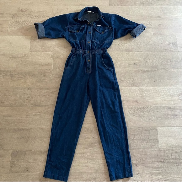 Vintage Pants - Rosie the Riveter Vintage 80s Denim Jumpsuit